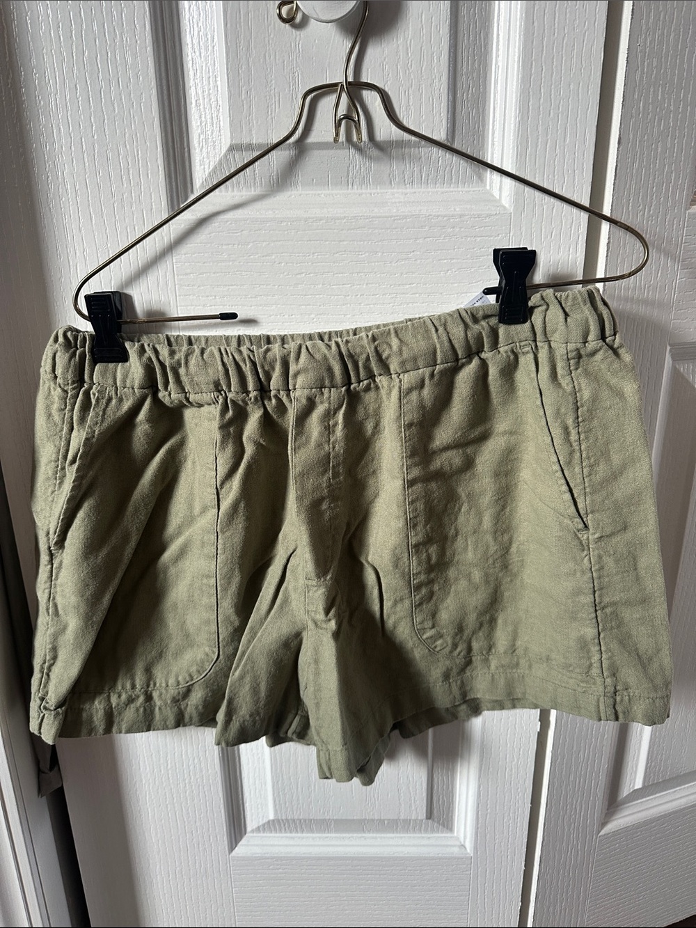 Banana Republic Linen Blend Olive Green Women's Casual Shorts